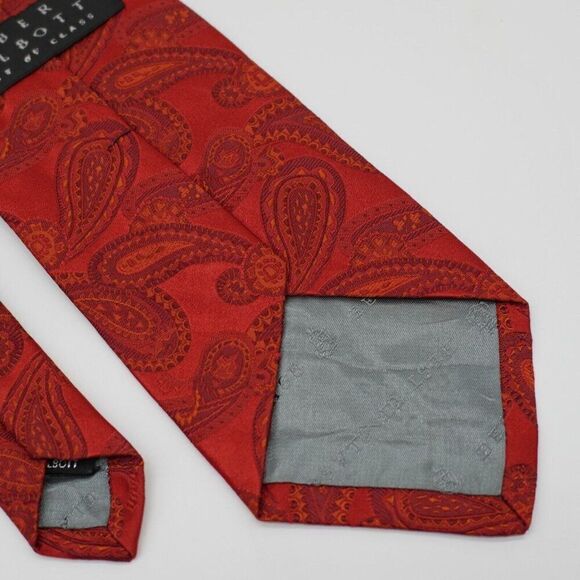 Robert Talbott Best Of Class Red Woven Paisley Silk Tie Mad In USA - Picture 6 of 7